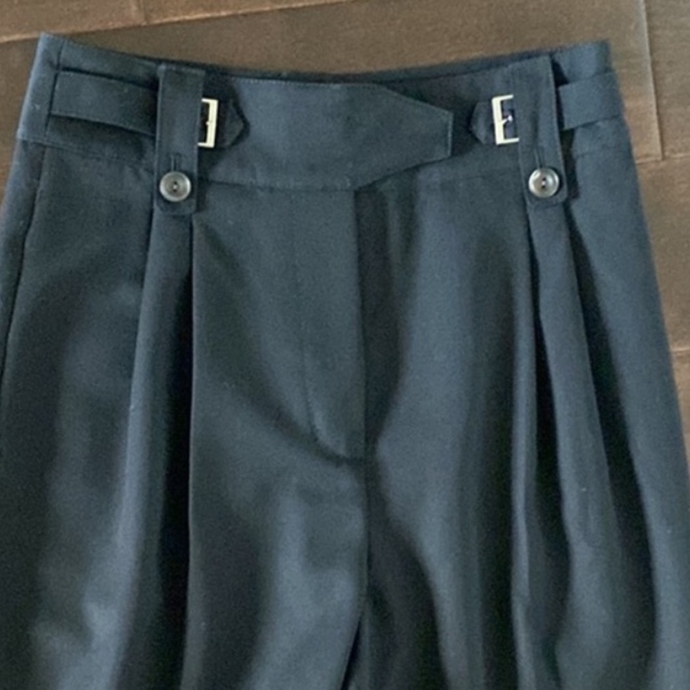 Philip Lim High Waisted Black Banded Front Tab Trousers